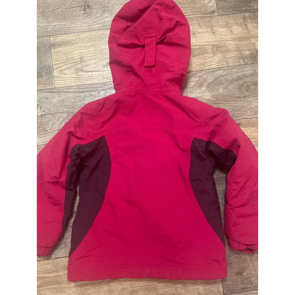 Lands End Squall Kids Jacket Sz M 5-6 Dark Red‎ Waterproof Hooded Winter Coat